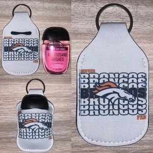 Denver Broncos fan hand sanitizer holder new